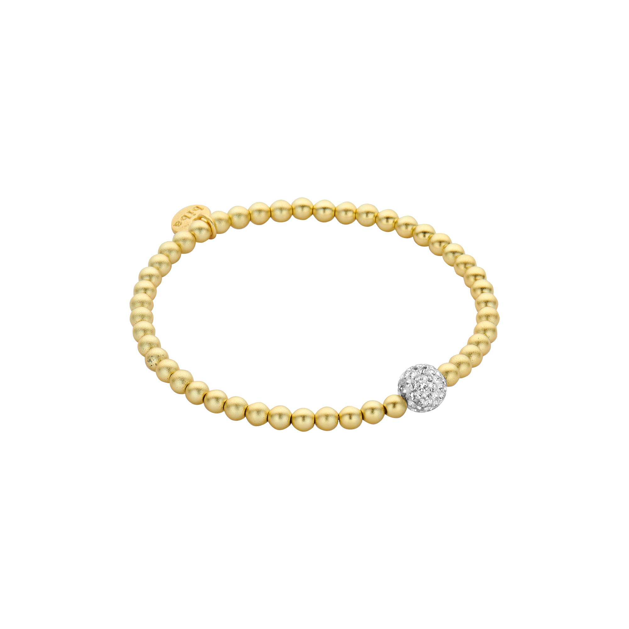 Biba Perlen-Armband aus Metall goldfarben matt