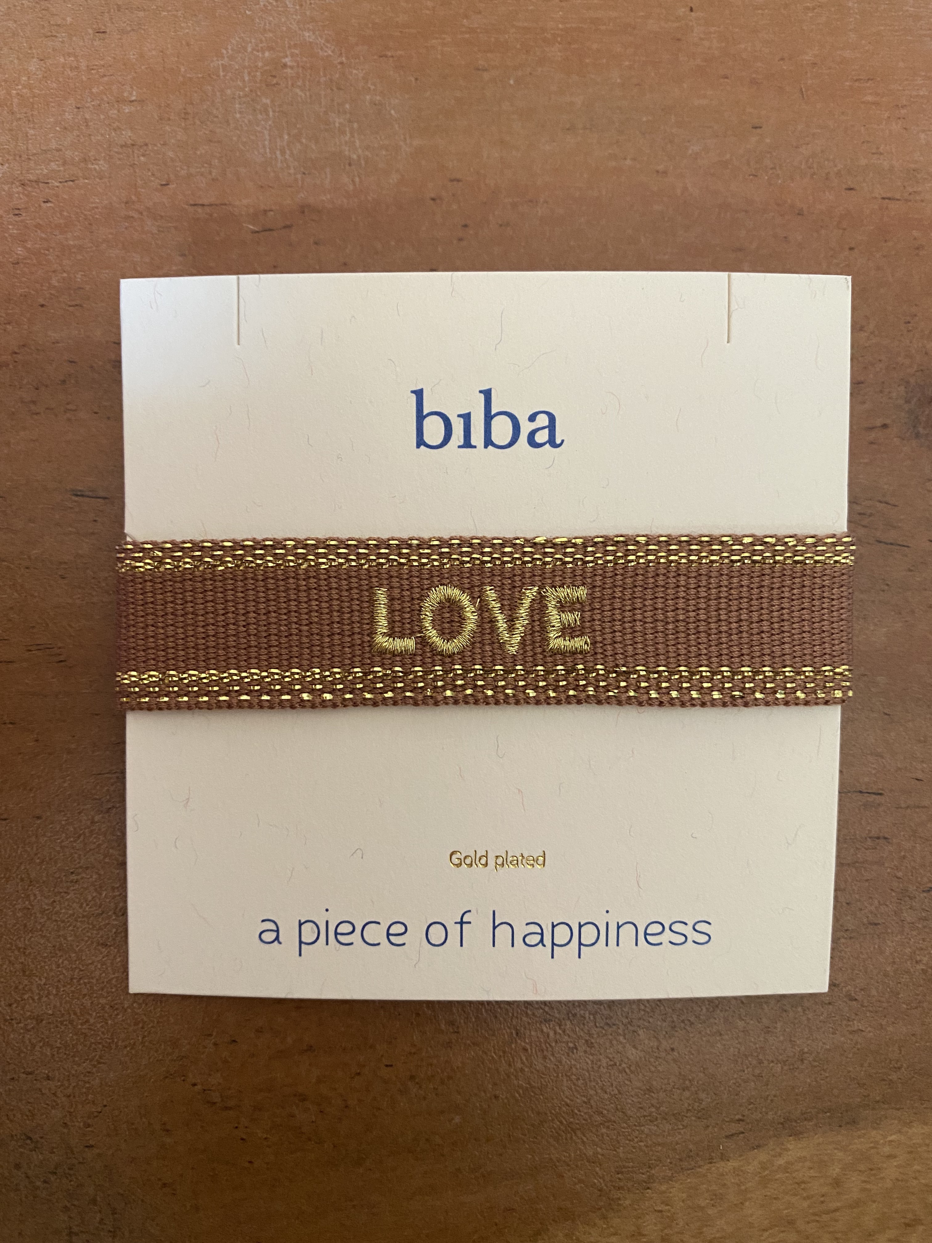 Biba Armband Textil "Love" braun