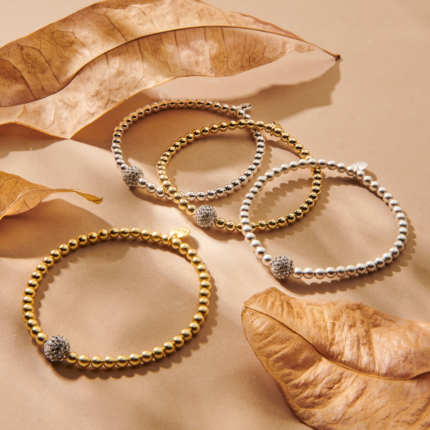 Biba Perlen-Armband aus Metall goldfarben 