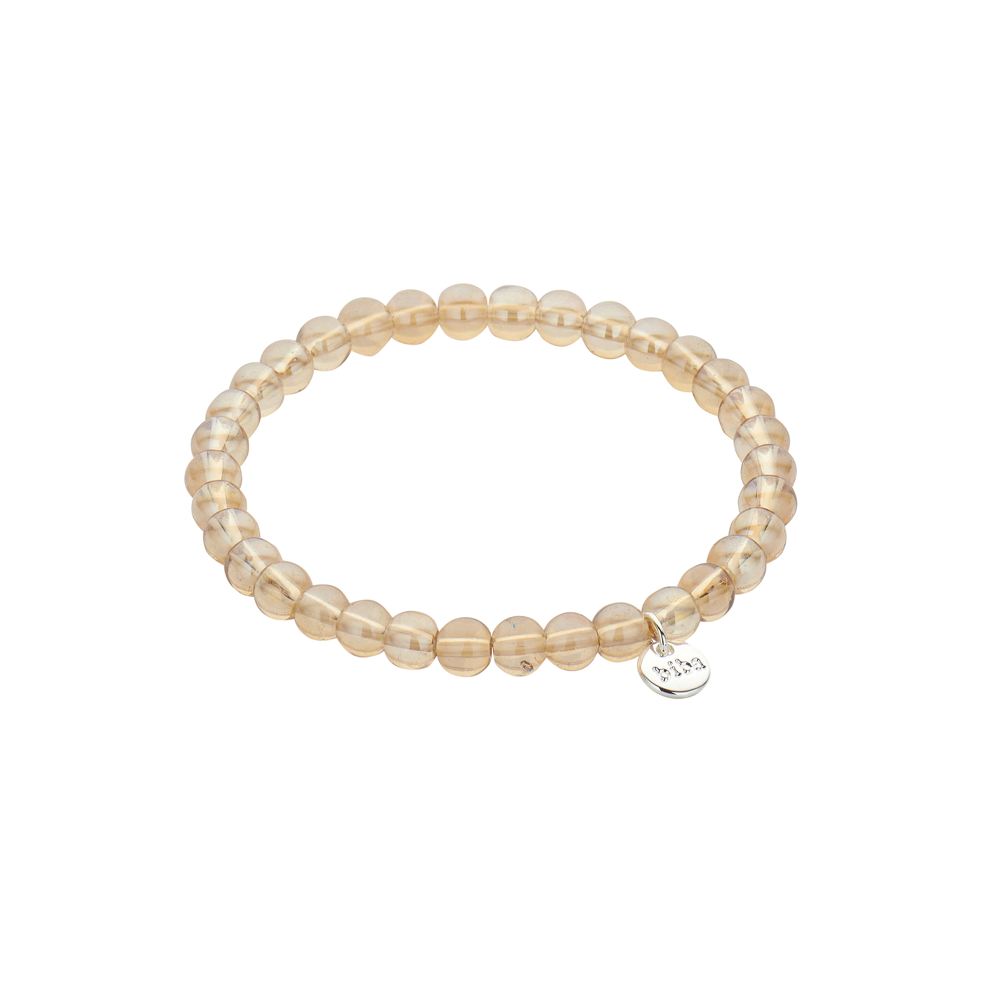 Biba Perlen-Armband aus Crystal beige 6mm